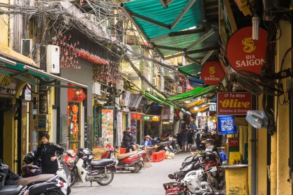 Une rue du vieux quartier de Hanoi